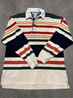 EUC Men’s Vintage Eddie Bauer Striped Rugby Polo - Size L